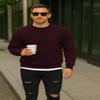 JustBlanks Mens Long Sleeve Sweatshirt Fleece Performance Crewneck Sweatshirts for Men - Maroon - XL view 3