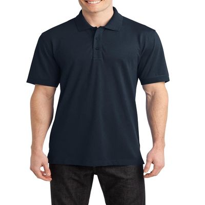 JustBlanks Men's Short Sleeves Stretch Pique Polo Shirt 5.5-Ounce,Cotton-Poly Flat Knit Collar Flat Knit Cuffs Polo Shirt for Men - Dress Blue Navy - X-Large