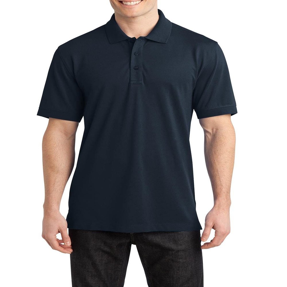 JustBlanks Men's Short Sleeves Stretch Pique Polo Shirt 5.5-Ounce,Cotton-Poly Flat Knit Collar Flat Knit Cuffs Polo Shirt for Men - Dress Blue Navy - X-Large