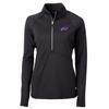 Cutter & Buck Women's Black Buffalo Bills Adapt Eco Knit Half-Zip Pullover Jacket view 1