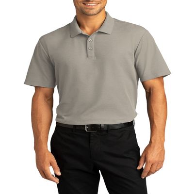 JustBlanks Men's Short Sleeves Polo Shirt Classic Fit Advantage Performance Jersey Athletic Polo Shirt for Men - Gusty Grey - Medium