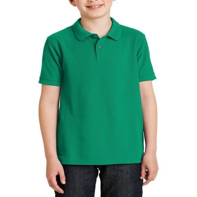 JustBlanks Boy Short Sleeve Youth Polo Performance Shirt Silk Touch Youth Polo Shirts for Boys Y500 - Kelly Green - X-Large