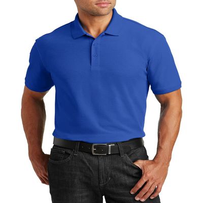 JustBlanks Men Polo Shirts Pique Polo Shirts for Men Short Sleeves 3 Button Performance Polo T Shirt - True Royal - L