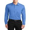 JustBlanks Men's Silk Touch Performance Long Sleeve Polo Shirt 4-Ounce, 100% Polyester 3-Button Placket Polo Shirt for Men - Carolina Blue - XX-Large view 1