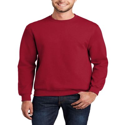 JustBlanks Cozy Fleece Sweatshirts for Men - Soft Plain Crewneck Pullover, Warm Crew Neck Mens Sweatshirt - Red - S