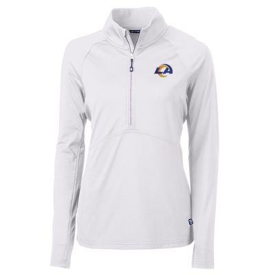 Cutter & Buck Women's White Los Angeles Rams Adapt Eco Knit Half-Zip Pullover Jacket