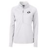 Cutter & Buck Women's White Los Angeles Rams Adapt Eco Knit Half-Zip Pullover Jacket view 1