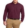 JustBlanks Men's Long Sleeve Silk Touch Polo Shirt 5-Ounce, Poly-Cotton 3-Button Placket Metal Buttons Polo Shirt for Men - Burgundy - XX-Large view 1