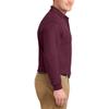 JustBlanks Men's Long Sleeve Silk Touch Polo Shirt 5-Ounce, Poly-Cotton 3-Button Placket Metal Buttons Polo Shirt for Men - Burgundy - XX-Large view 3