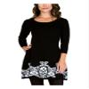 BCX Womens Juniors Printed Short Sweaterdress Black M view 1