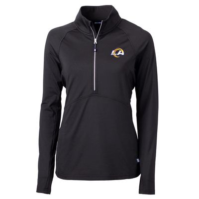 Cutter & Buck Women's Black Los Angeles Rams Adapt Eco Knit Half-Zip Pullover Jacket