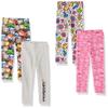 Amazon Essentials Girls' Cotton Stretch Leggings, Pack of 4, Marvel Captain America, Large view 1