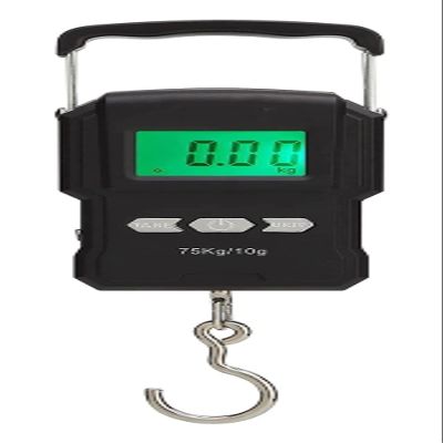 Fishing Scale Digital Hanging Scale,75kg/165LB Digital Fish Scale with Hook, for Luggage Fish Fruit Box Large Backlit LCD Display, Two AAA-Batteries Included Portable Hanging-Scale Electronic Fish We