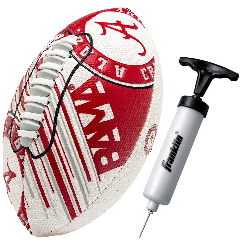 Franklin Sports Alabama Crimson Tide Foam Football - Youth Mini Football for Kids - 8.5" Junior Soft Foam Ball - SPACELACE Easy Grip Cover - Perfect Toy for Kids