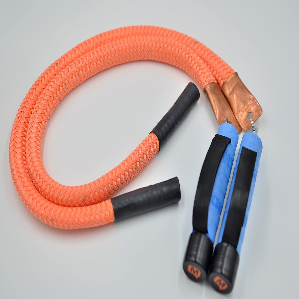Mute Split Ropes Adaptive Jump Rope BULL version WITH GRIP ASSIST for wheelchair