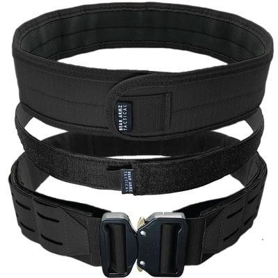 Bear Armz Tactical Battle Belt | Heavy Duty Nylon Belts | Molle Riggers Belt | American Company (Tactical Black, S- Small)