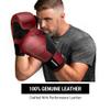 Hayabusa S4 Leather Boxing Gloves for Women & Men - Red, 14oz view 2