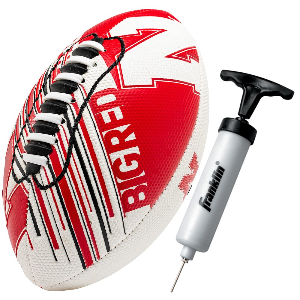 Franklin Sports Nebraska Cornhuskers Foam Football - Youth Mini Football for Kids - 8.5" Junior Soft Foam Ball - SPACELACE Easy Grip Cover - Perfect Toy for Kids