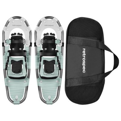 Retrospec Drifter Snowshoes for Women & Men - Lightweight Aluminum Frame Snow Shoes with Double Ratchet Binding System, Heel Lifts & Carry Bag for All Terrain Hiking & Winter Sports
