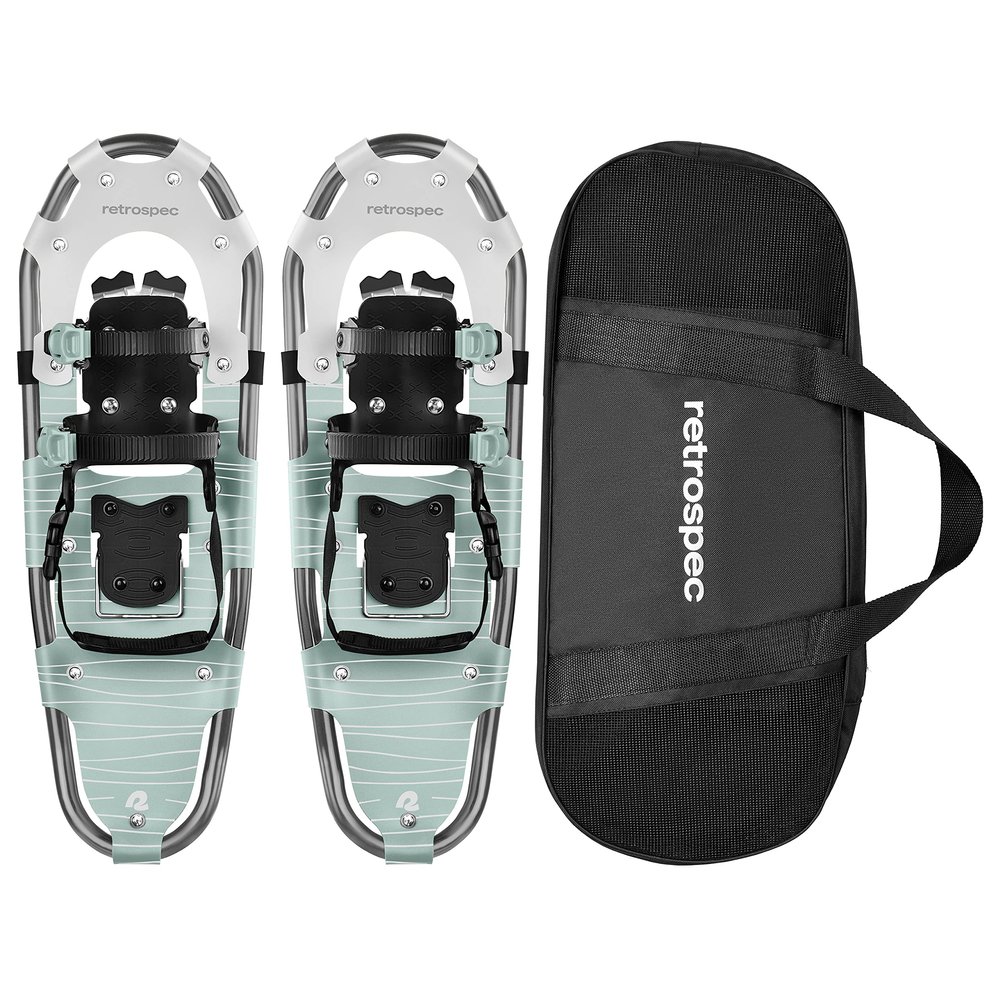 Retrospec Drifter Snowshoes for Women & Men - Lightweight Aluminum Frame Snow Shoes with Double Ratchet Binding System, Heel Lifts & Carry Bag for All Terrain Hiking & Winter Sports