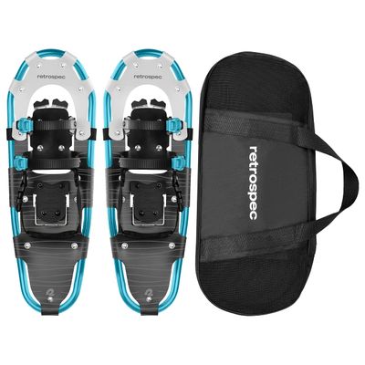 Retrospec Drifter Snowshoes for Women & Men - Lightweight Aluminum Frame Snow Shoes with Double Ratchet Binding System, Heel Lifts & Carry Bag for All Terrain Hiking & Winter Sports