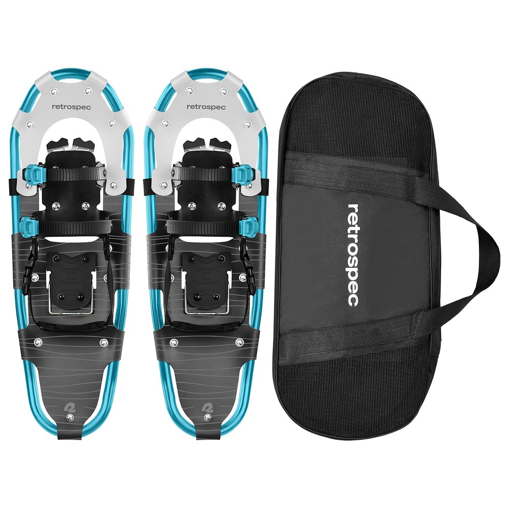 Retrospec Drifter Snowshoes for Women & Men - Lightweight Aluminum Frame Snow Shoes with Double Ratchet Binding System, Heel Lifts & Carry Bag for All Terrain Hiking & Winter Sports