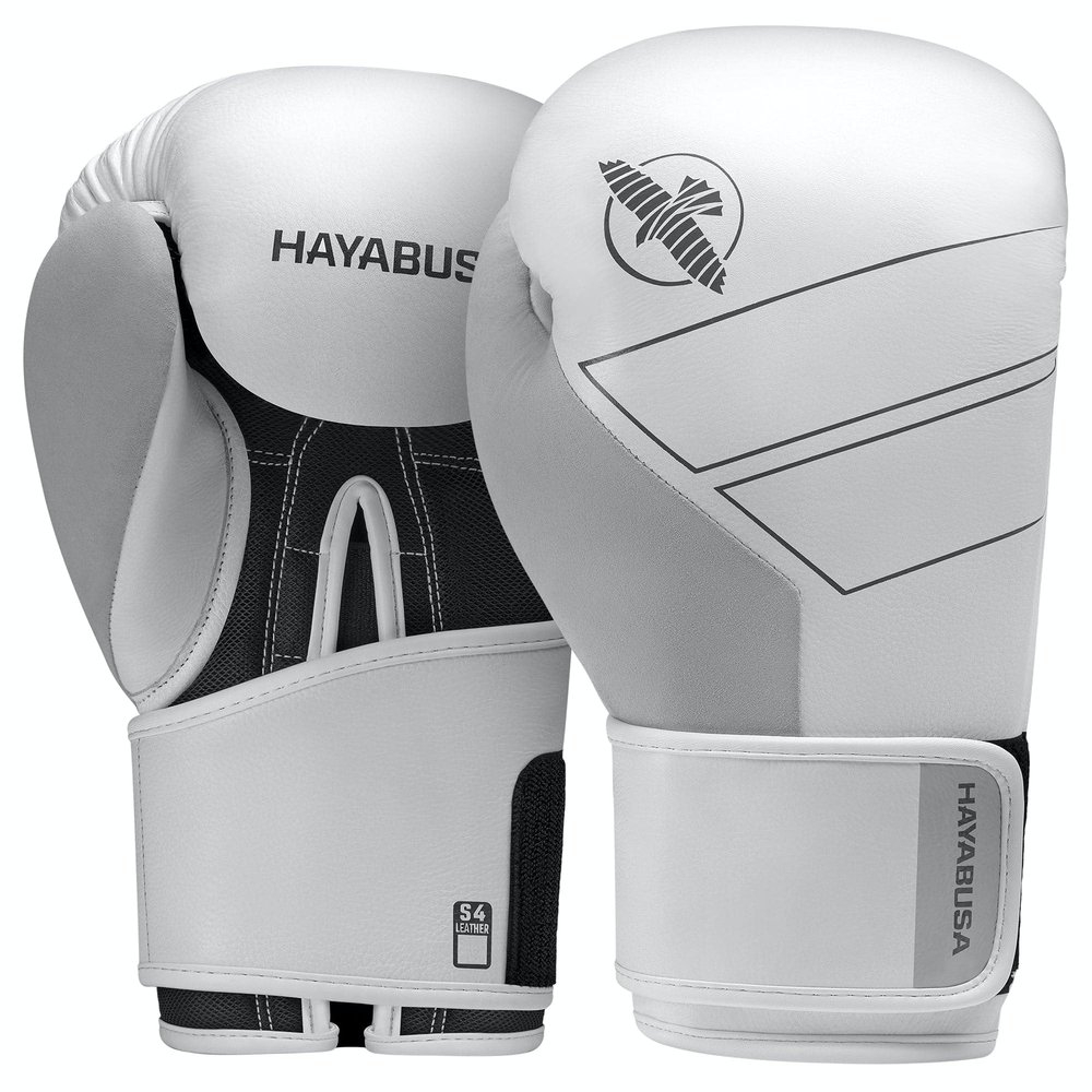 Hayabusa S4 Leather Boxing Gloves for Women & Men - White, 12oz