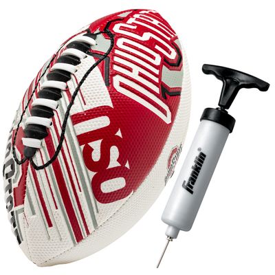 Franklin Sports Ohio State Foam Football - Youth Mini Football for Kids - 8.5" Junior Soft Foam Ball - SPACELACE Easy Grip Cover - Perfect Toy for Kids