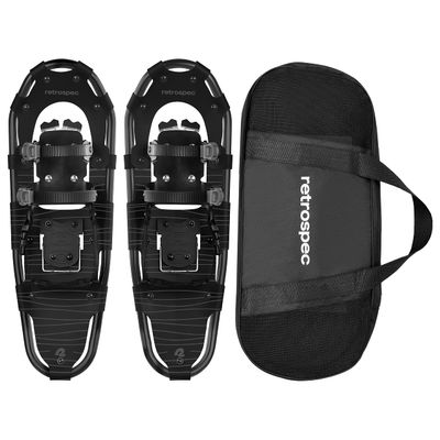 Retrospec Drifter Snowshoes for Women & Men - Lightweight Aluminum Frame Snow Shoes with Double Ratchet Binding System, Heel Lifts & Carry Bag for All Terrain Hiking & Winter Sports