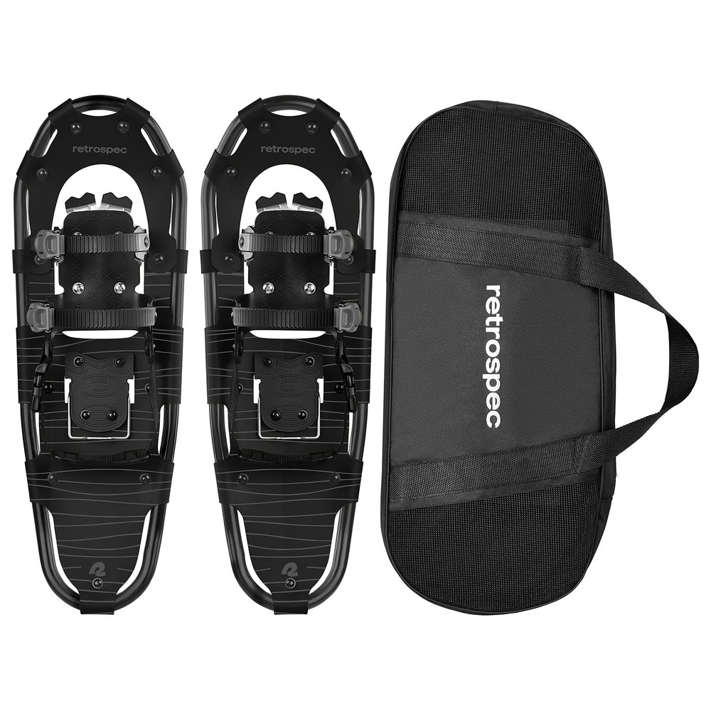 Retrospec Drifter Snowshoes for Women & Men - Lightweight Aluminum Frame Snow Shoes with Double Ratchet Binding System, Heel Lifts & Carry Bag for All Terrain Hiking & Winter Sports