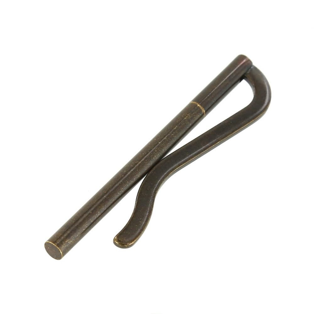 Buckleguy.com B8913 Antique Brass, Spring Bar Money Clip, Solid Brass-LL
