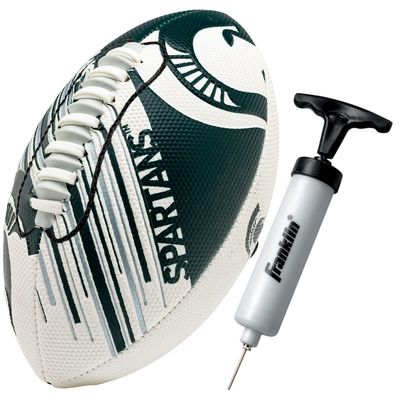 Franklin Sports Michigan State Foam Football - Youth Mini Football for Kids - 8.5" Junior Soft Foam Ball - SPACELACE Easy Grip Cover - Perfect Toy for Kids