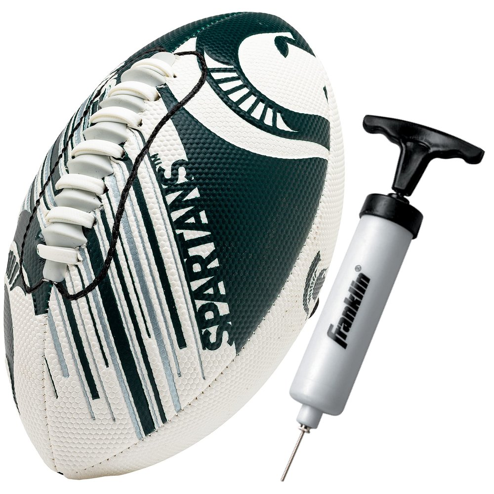 Franklin Sports Michigan State Foam Football - Youth Mini Football for Kids - 8.5" Junior Soft Foam Ball - SPACELACE Easy Grip Cover - Perfect Toy for Kids