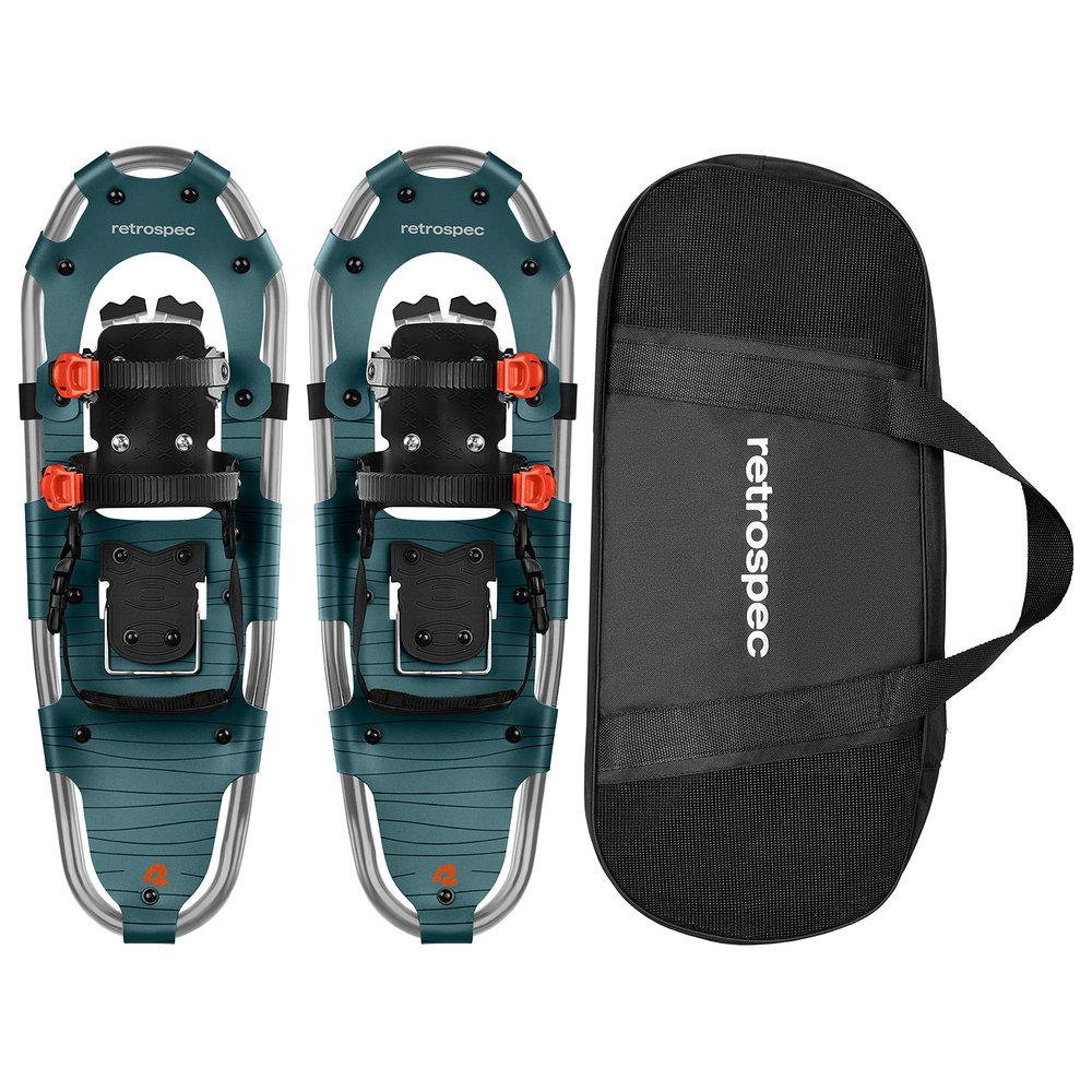 Retrospec Drifter Snowshoes for Women & Men - Lightweight Aluminum Frame Snow Shoes with Double Ratchet Binding System, Heel Lifts & Carry Bag for All Terrain Hiking & Winter Sports