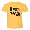 CornBorn Iowa Hawkeyes Tee Shirt - Women's Premium Tri-Blend Iowa Stacked - Gold - XL view 1