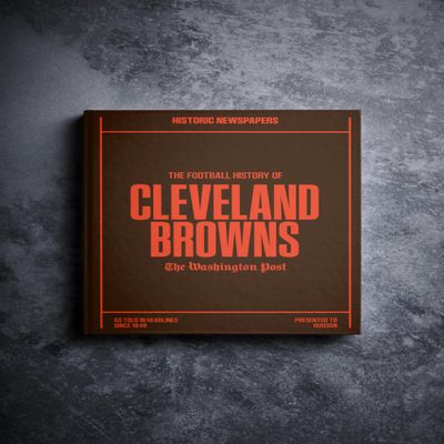 Signature gifts Cleveland Football Personalized History Book - Browns Football Fan Gift - A Pro Football History Told Through Newspaper Archive Coverage - Add a Name On The Cover for Free - Browns