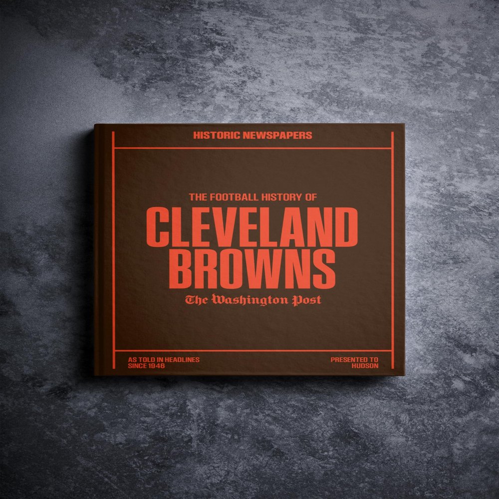 Signature gifts Cleveland Football Personalized History Book - Browns Football Fan Gift - A Pro Football History Told Through Newspaper Archive Coverage - Add a Name On The Cover for Free - Browns