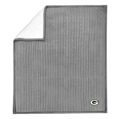 Northwest NFL Green Bay Packers Unisex-Adult Cable Sweater Knit Sherpa Throw Blanket, 50" x 60", Team Colors