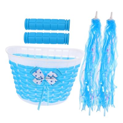 ABOOFAN 1 Set Bike Streamers Handle Grips with Basket Blue for Bicycle Handlebar Grips Cover Scooters Road Bike Cycling Decorations