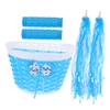 ABOOFAN 1 Set Bike Streamers Handle Grips with Basket Blue for Bicycle Handlebar Grips Cover Scooters Road Bike Cycling Decorations