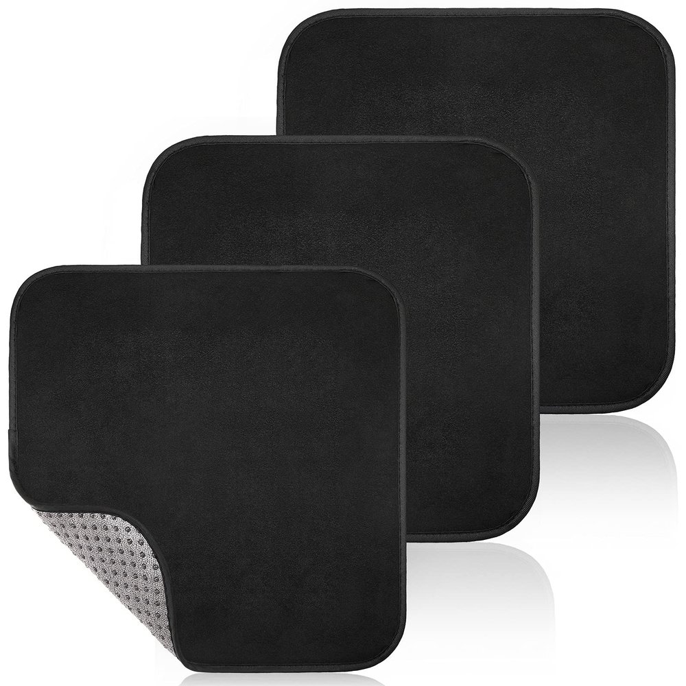 Aoriher 3 Pieces Bowling Ball Towel Shammy Pad Rag Bowling Ball Microfiber Towel Easy Wipe Off Grip for Cleaning from Dirt Oil Accessories(Classic,7.8 x 7.8 Inch,Black)