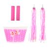 ABOOFAN 1 Set Bike Streamers Handle Grips with Basket for Bicycle Handlebar Grips Cover Pink Scooters Road Bike Cycling Decorations view 1