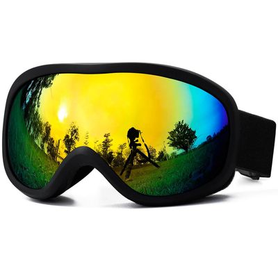AVV OTG Ski Goggles for Men Women With Anti-Fog Dual Layer lens, UV400 Snow Goggle for Snowboarding Snowmobiling Skating
