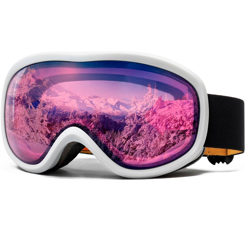AVV OTG Ski Goggles for Men Women With Anti-Fog Dual Layer lens, UV400 Snow Goggle for Snowboarding Snowmobiling Skating