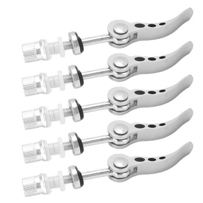 SUNGOOYUE Seat Post Clamp, 5Pcs Aluminum Alloy Quick Release Seatpost Clamps Pipe Clamp Fixed Gear for Road Bikes(Silver)