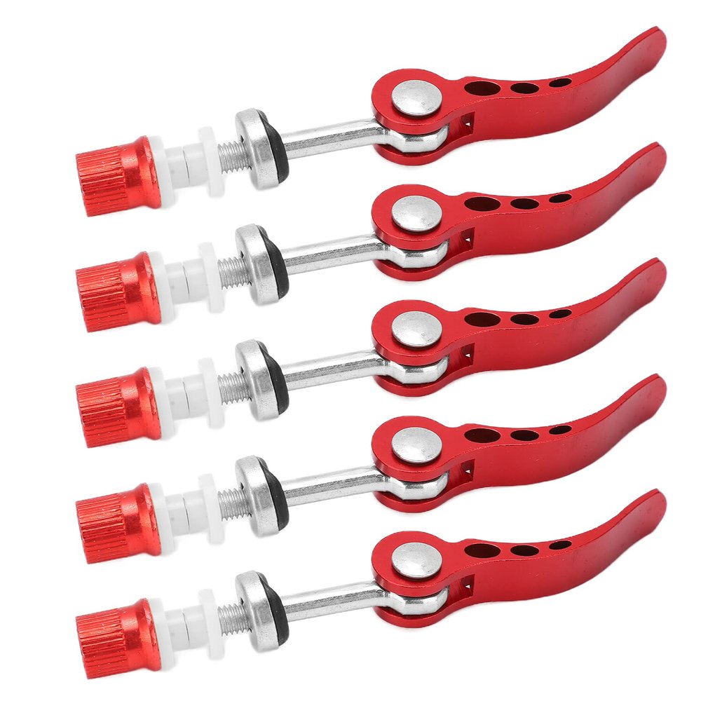 SUNGOOYUE Seat Post Clamp, 5Pcs Aluminum Alloy Quick Release Seatpost Clamps Pipe Clamp Fixed Gear for Road Bikes(Red)