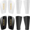 Sumind 2 Pairs Shin Guards Soccer Adult Youth with Sleeves Soccer Shin Guards for Adult Youth Leg Protection Reduce Shocks and Injuries for Football Lovers(White Black) view 1