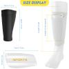 Sumind 2 Pairs Shin Guards Soccer Adult Youth with Sleeves Soccer Shin Guards for Adult Youth Leg Protection Reduce Shocks and Injuries for Football Lovers(White Black) view 2
