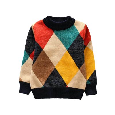 Boys Sweaters Baby Stripe Plaid Pullover Knit Kids Clothes Autumn Winter Tops Children Sweaters Boy Clothing O-Neck 2 6T