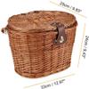 YRHH Wicker Bicycle Front Basket,Bicycle Basket with Lid, Multi-Purpose Detachable Bicycle Front Handmade Storage Baskets for Pet, Shopping, Camping and Outdoor view 3